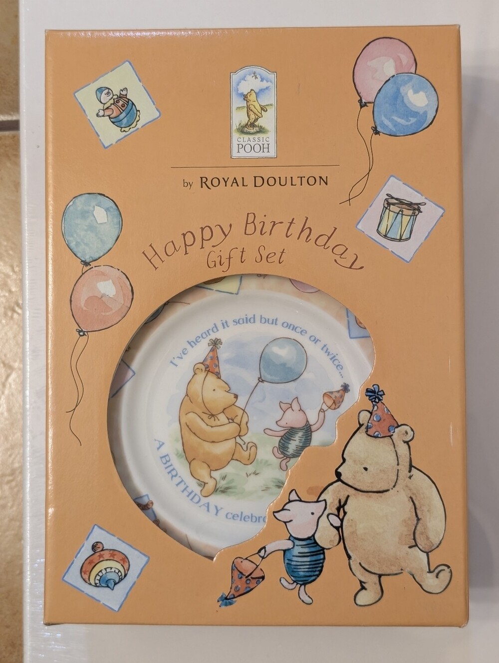 Royal Doulton Classic Pooh "Happy Birthday" 3-Piece Fine China Gift Set NIB